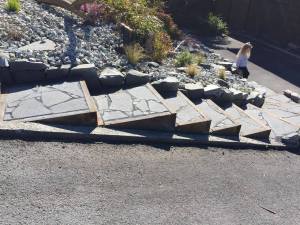 Lava Rock Crazy Paving Stairs