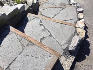 Lava Rock Crazy Paving Stairs