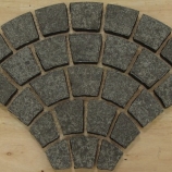 Black Basalt Black Basalt Cobbles - Fan Pattern on meshFan Pattern cobbles on mesh
